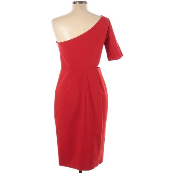 NWT J. Jill Stuart Cardinal Red Cutout Sheath One Shoulder Cocktail Dress Sz 10 - Picture 2 of 2